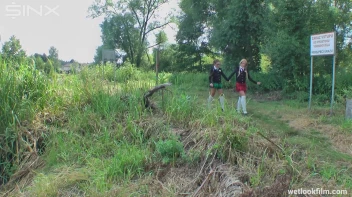 Soaking Wet Schoolgirls Splash In Waterfall Screencap 1 on sinx.preview.netperv.com