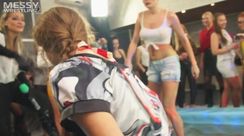 Messy Wrestling: Oiled Up Babes Go Tit For Tat In The Pit! Screencap 14 on sinx.preview.netperv.com