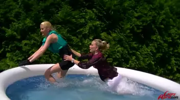 Leony vs. Kate: Wetlook Catfight! Screencap 8 on sinx.preview.netperv.com