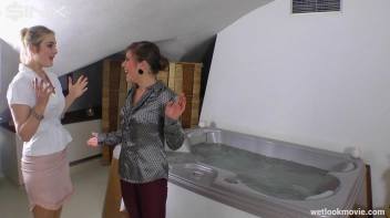 Fun And Flirty, Babes Play In Hot Tub Screencap 1 on sinx.preview.netperv.com