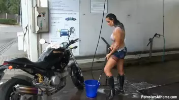 Motorcycle Chick Doesn't Just Wash Her Bike Screencap 51 on sinx.preview.netperv.com