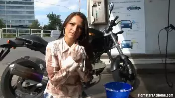 Motorcycle Chick Doesn't Just Wash Her Bike Screencap 39 on sinx.preview.netperv.com
