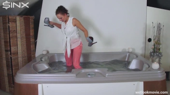 Playful Brunette's Solo Hot Tub Fun Screencap 31 on sinx.preview.netperv.com
