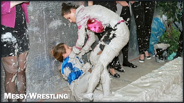 Latest deal - Muddy Wrestling: Satin, Skirts, and Audience Mud Blasted To The Max!  Everyone Gets A Taste!
