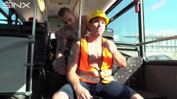Stud Pays Builder For Gay Sex On The Bus Screencap 1 on sinx.preview.netperv.com
