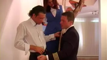 Male Pilots Pull a Sandwich On Sexy Stewardess Screencap 19 on sinx.preview.netperv.com
