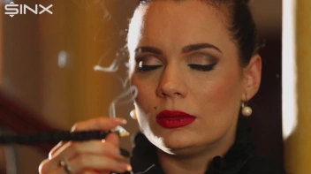 Seductive Babe With Red Lips Enjoys Smoking Screencap 3 on sinx.preview.netperv.com