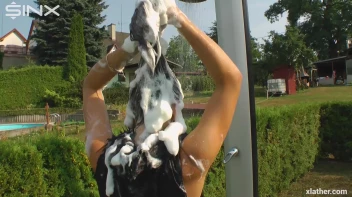 Clothed Hair Washing In Outdoor Shower Screencap 26 on sinx.preview.netperv.com