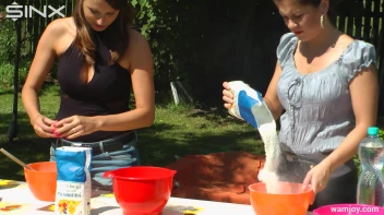 Brunette Hotties Compete In Messy Food Fight Screencap 5 on sinx.preview.netperv.com