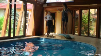 Twins Enjoy A Fully Clothed Splash In The Pool Screencap 43 on sinx.preview.netperv.com