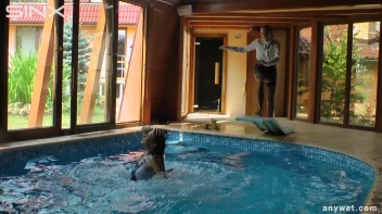 Twins Enjoy A Fully Clothed Splash In The Pool Screencap 44 on sinx.preview.netperv.com