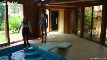 Twins Enjoy A Fully Clothed Splash In The Pool Screencap 5 on sinx.preview.netperv.com