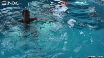 Twins Enjoy A Fully Clothed Splash In The Pool Screencap 61 on sinx.preview.netperv.com