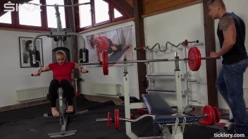 Blonde Gym Babe Dominates With Tickling Screencap 2 on sinx.preview.netperv.com