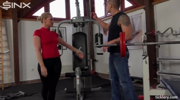 Blonde Gym Babe Dominates With Tickling Screencap 4 on sinx.preview.netperv.com