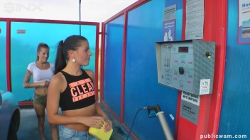 Playful Twins Get Drenched While Washing Car Screencap 1 on sinx.preview.netperv.com