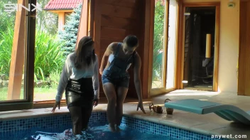 Twins Enjoy A Fully Clothed Splash In The Pool Screencap 12 on sinx.preview.netperv.com