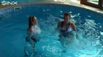 Twins Enjoy A Fully Clothed Splash In The Pool Screencap 29 on sinx.preview.netperv.com