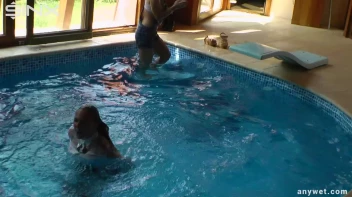 Twins Enjoy A Fully Clothed Splash In The Pool Screencap 35 on sinx.preview.netperv.com