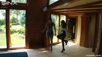 Twins Enjoy A Fully Clothed Splash In The Pool Screencap 4 on sinx.preview.netperv.com