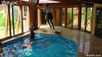 Twins Enjoy A Fully Clothed Splash In The Pool Screencap 68 on sinx.preview.netperv.com