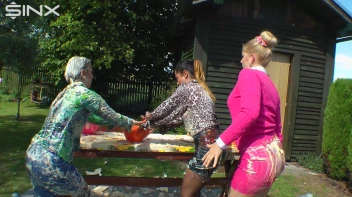 Messy Outdoor Food Fight For Glamour Babes Screencap 18 on sinx.preview.netperv.com
