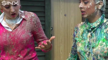 Messy Outdoor Food Fight For Glamour Babes Screencap 29 on sinx.preview.netperv.com