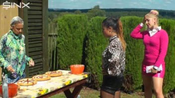 Messy Outdoor Food Fight For Glamour Babes Screencap 6 on sinx.preview.netperv.com