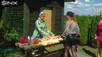 Messy Outdoor Food Fight For Glamour Babes Screencap 9 on sinx.preview.netperv.com