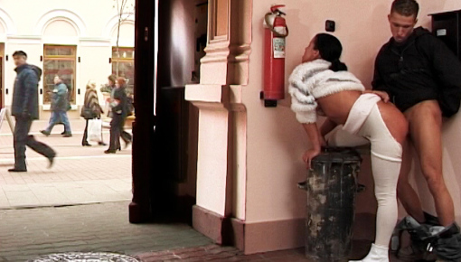 Latest deal - her first BRUTAL anal sex on public street