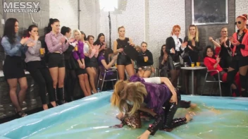 Messy Wrestling: Shiny, Slimy, And Ready To Rumble In Oil! Dunk This Bitch & Tear Her Clothes!!! Screencap 9 on sinx.preview.netperv.com