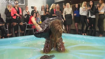 Messy Wrestling: Shiny, Slimy, And Ready To Rumble In Oil! Dunk This Bitch & Tear Her Clothes!!! Screencap 22 on sinx.preview.netperv.com