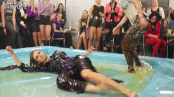 Messy Wrestling: Shiny, Slimy, And Ready To Rumble In Oil! Dunk This Bitch & Tear Her Clothes!!! Screencap 24 on sinx.preview.netperv.com