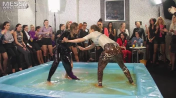 Messy Wrestling: Shiny, Slimy, And Ready To Rumble In Oil! Dunk This Bitch & Tear Her Clothes!!! Screencap 33 on sinx.preview.netperv.com