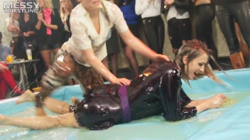 Messy Wrestling: Shiny, Slimy, And Ready To Rumble In Oil! Dunk This Bitch & Tear Her Clothes!!! Screencap 47 on sinx.preview.netperv.com