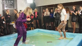 Messy Wrestling: Shiny, Slimy, And Ready To Rumble In Oil! Dunk This Bitch & Tear Her Clothes!!! Screencap 5 on sinx.preview.netperv.com