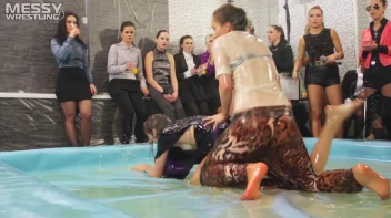 Messy Wrestling: Shiny, Slimy, And Ready To Rumble In Oil! Dunk This Bitch & Tear Her Clothes!!! Screencap 52 on sinx.preview.netperv.com