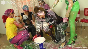 Paint Covered Cuties Are Drenched In Catfight Screencap 22 on sinx.preview.netperv.com